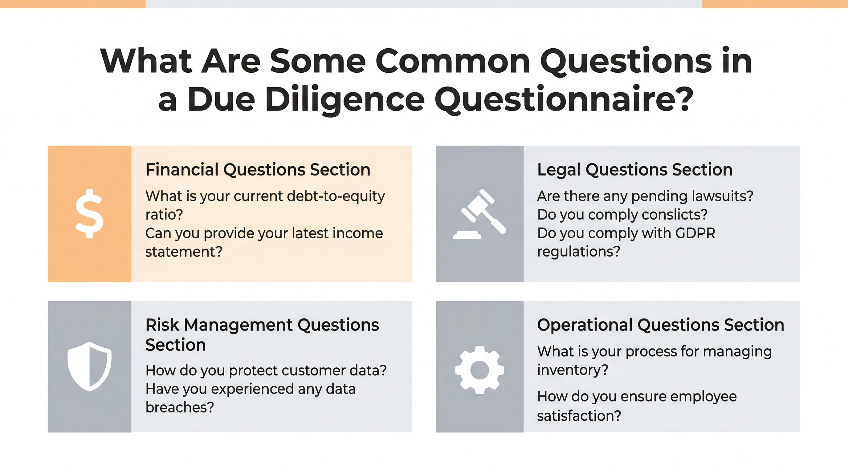 Due Diligence Questionnaire Meaning: Complete Guide with Examples & Process 4 Due Diligence Questionnaire Meaning & Common Questions